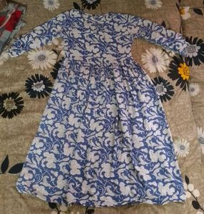 Blue Floral Print Kurta