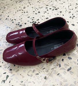 Burgundy Mary Jane Flats