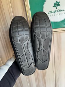 Tommy Hilfiger Navy Texured Leather Loafers