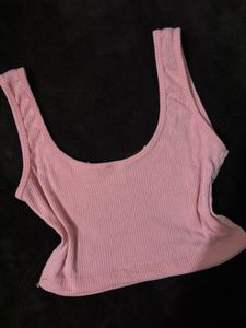 Pink Ribbed Tank Top