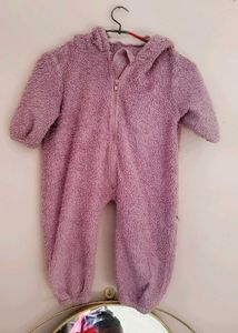 Cute Pink Fleece Baby Romper