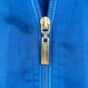 Blue Hooded Zip-Up Jacket