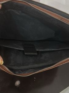 Stylish Brown Faux Leather Briefcase