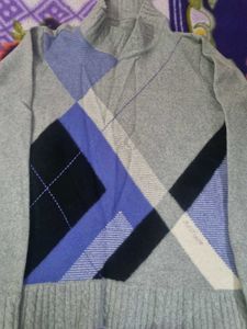 Turtle Neck Pattern Sweater