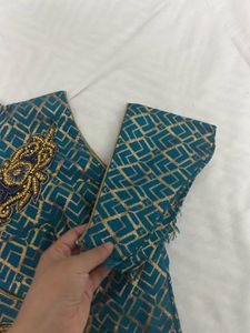 Stunning Blue Embroidered Blouse