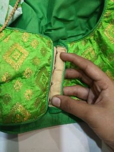 Green Brocade Blouse