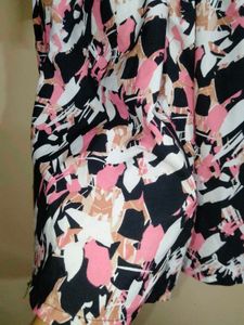 Chic Abstract Print Top style short Kurti