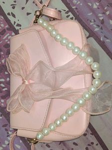 Cute Pink Bow & Pearl Handbag