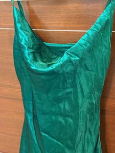 Emerald Green Satin Slip Dress