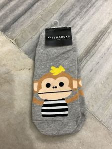 Cute Monkey Socks - Gray