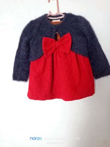 Girls Red Dress with Shrug