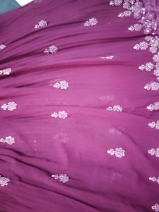 Elegant Purple Embroidered Gown