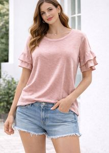 Blush Pink Ruffle Sleeve Top