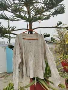 Beige Knit Cardigan