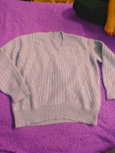 Sparkly V-Neck Knit Sweater