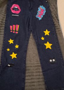 Custom Painted Star &amp; Comic Jeans