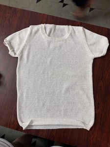 Sparkly White Knit Top