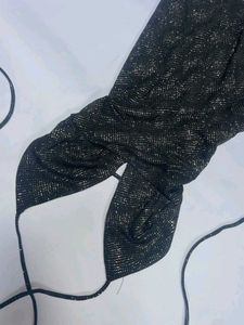 Sparkly Black Halter Neck Dress