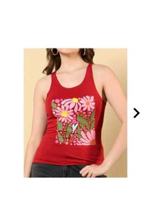 Red Floral Tank Top