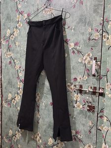 Women's Black Flared Split Pants