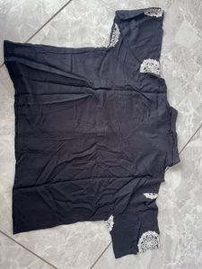 Stylish Black Kurta with White Embroidery