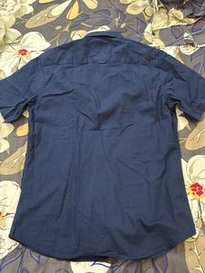 Men's Navy Blue Cotton Shirt