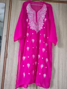 Pink Chikankari Kurti