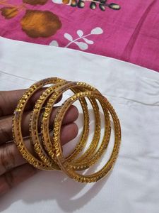 ✨ Elegant Gold-Toned Stone Bangles Set for Sale ✨