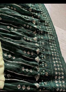 Green Sequin Lehenga Choli Set