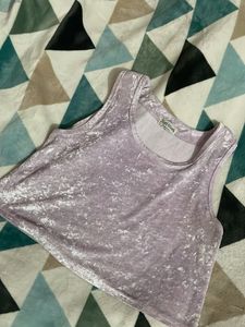made in USA Crushed Velvet Crop Top