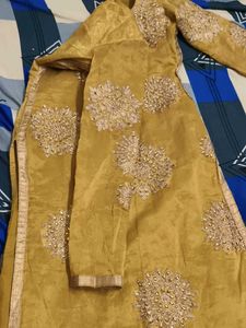 Embroidered Silk dress with pant