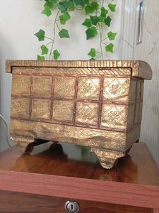 Antique Brass make-up Box