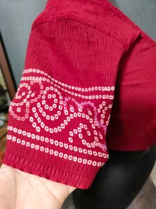 Red stretchable Blouse