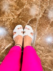 Stylish White Flat Sandals