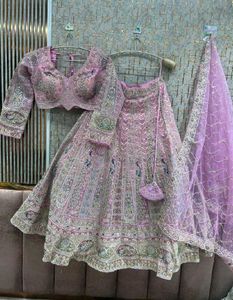 Stunning Lilac Embroidered Lehenga Choli Set