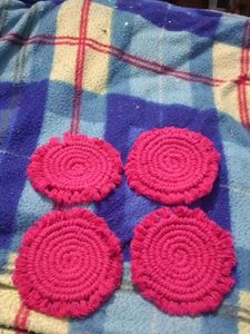 Handmade Pink Coasters (Set of 4)