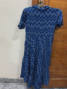 Stylish Blue Zigzag Print Kurta
