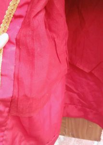 Elegant Red Kurta palazzo set with Gold Trim