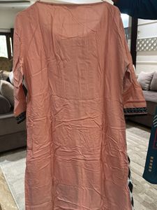 Stylish Peach Kurta with Geometric Print