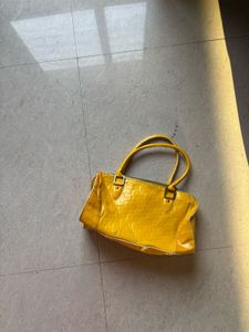 Bright Yellow Patent Leather Handbag