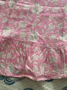 Fabindia Crop Top - Light Pink Floral sleeveless