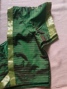 Olive Green Color Saree With Blouse
