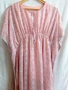 Vintage Pink Floral Kaftan Dress