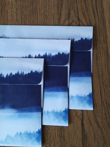 Minimal Foggy Mountain Printed Envelopes, 10 Pcs
