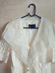 Partywear Elegant Lace Blouse with Overlay