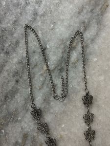 Oxidized Silver Butterfly Necklace