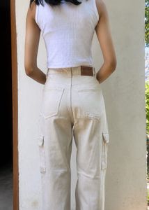 Cream Cargo Pants