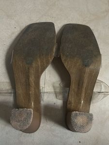 Chunky Block Heels with Clear Straps