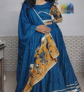 Blue &amp; Yellow Lehenga Choli Navratri outfi