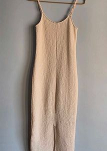 Textured Strap Slip on H&amp;M Dress Off white Slit XS
